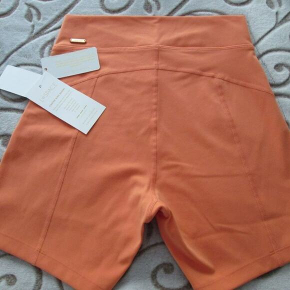 L SPACE Carter High Rise Bike Tangerine Shorts V-front Waistband size Large - Picture 5 of 13
